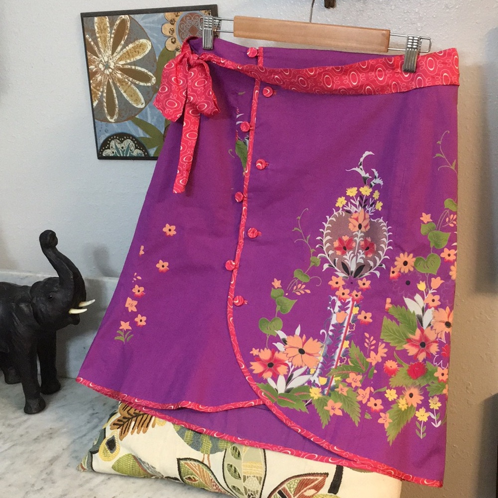 NWTS Odille Anthro Brand Floral Silk Cotton Skirt!